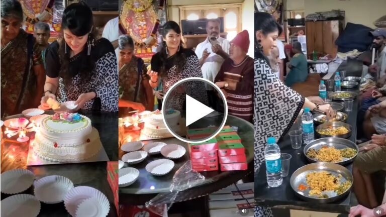 ವೃದ್ಧಾಶ್ರಮಕ್ಕೆ ತೆರಳಿ ಹಿರಿಯರಿಗೆ ಸಿಹಿ, ಊಟ, ಉಡುಗೊರೆ, ಆಶ್ರಮಕ್ಕೆ ಬೇಕಾದ ಸಮಾಗ್ರಿ ನೀಡುವ ಮೂಲಕ ಅರ್ಥಪೂರ್ಣ ಜನ್ಮದಿನ ಆಚರಿಸಿದ ನಟಿ ರಾಧಿಕಾ ಕುಮಾರಸ್ವಾಮಿ.