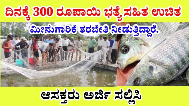 ದಿನಕ್ಕೆ 300 ರೂಪಾಯಿ ಭತ್ಯೆ ಸಹಿತ ಉಚಿತ ಮೀನುಗಾರಿಕೆ ತರಬೇತಿ ನೀಡುತ್ತಿದ್ದಾರೆ. ಆಸಕ್ತರು ಅರ್ಜಿ ಸಲ್ಲಿಸಿ ಮೀನು ಕೃಷಿ ಕಲಿಯುವುದರಿಂದ ಎಷ್ಟೆಲ್ಲಾ ಲಾಭಗಳಿವೆ ಗೊತ್ತಾ.?