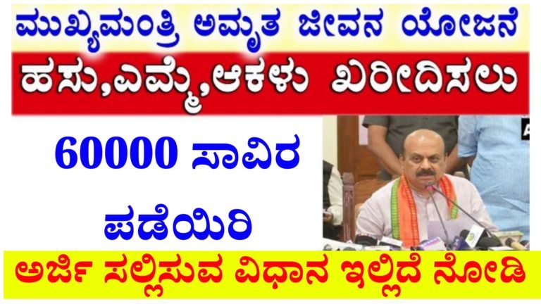 ಮುಖ್ಯಮಂತ್ರಿ ಅಮೃತ ಜೀವನ ಯೋಜನೆ ಹಸು ಎಮ್ಮೆ ಖರೀದಿಸಲು ಸರ್ಕಾರದಿಂದ ಸಿಗಲಿದೆ 60,000 ಕೂಡಲೇ ಅರ್ಜಿ ಸಲ್ಲಿಸಿ ಮುಖ್ಯಮಂತ್ರಿ ಅಮೃತ ಜೀವನ ಯೋಜನೆ ಹಸು ಎಮ್ಮೆ ಖರೀದಿಸಲು ಸರ್ಕಾರದಿಂದ ಸಿಗಲಿದೆ 60,000 ಕೂಡಲೇ ಅರ್ಜಿ ಸಲ್ಲಿಸಿ