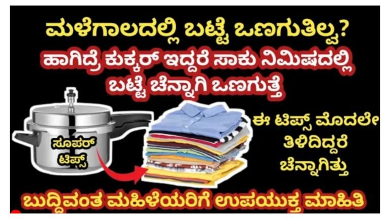 ಮಳೆಗಾಲದಲ್ಲಿ ಬಟ್ಟೆ ಒಣಗುತ್ತಿಲ್ಲ ಅಂದ್ರೆ ಈ ಸಿಂಪಲ್ ಟಿಪ್ಸ್ ಫಾಲೋ ಮಾಡಿ ಸಾಕು.!
