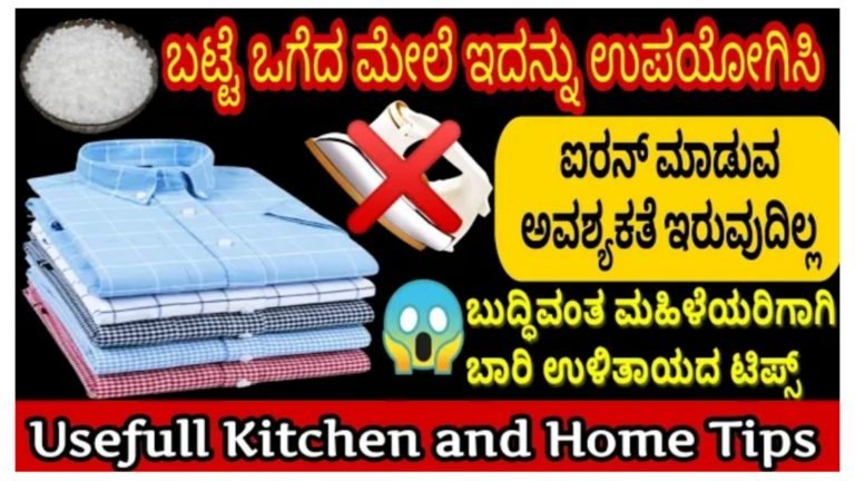 ಬಟ್ಟೆ ಒಗೆದ ಮೇಲೆ ಇದನ್ನು ಉಪಯೋಗಿಸಿ ಐರನ್ ಮಾಡುವ ಅಗತ್ಯನೇ ಇರಲ್ಲ.!