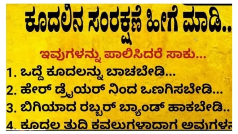 ತಲೆ ಕೂದಲಿನ ಸಂರಕ್ಷಣೆಯ ಟಿಪ್ಸ್ ಗಳು.!