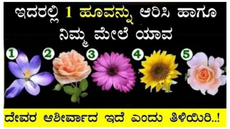 ಇದರಲ್ಲಿ 1 ಹೂವನ್ನು ಆರಸಿ ನಿಮ್ಮ ಮೇಲೆ ಯಾವ ದೇವರ ಆಶೀರ್ವಾದ ಇದೆ ಎಂಬ ಸತ್ಯ ತಿಳಿಯಿರಿ.!