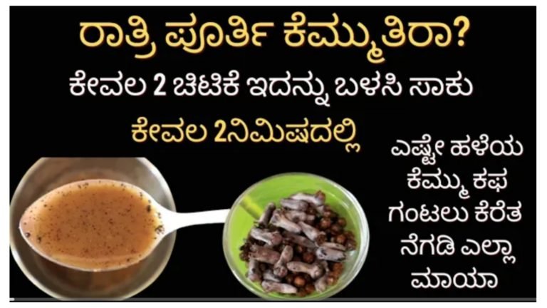 ರಾತ್ರಿ ವೇಳೆ ತುಂಬಾ ಕೆಮ್ಮು ಕಫ ಬರುತ್ತಾ? ಕೇವಲ ಎರಡು ನಿಮಿಷದಲ್ಲಿ ಎಷ್ಟೇ ಹಳೆಯ ಕೆಮ್ಮು ಕಫ ಗಂಟಲು ತೆರೆದ ನೆಗಡಿ ಎಲ್ಲ ಮಾಯ.!