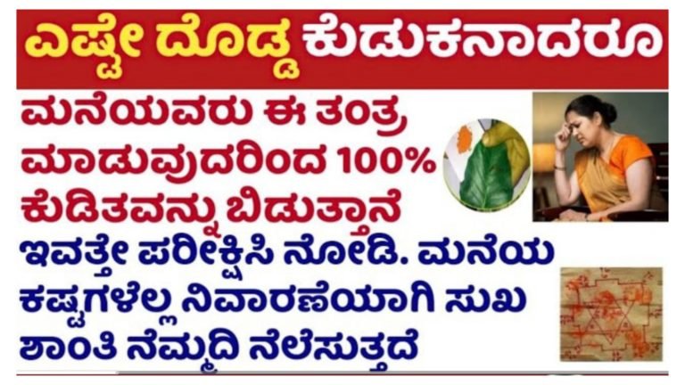 ಮನೆಯವರು ಈ ತಂತ್ರ ಮಾಡುವುದರಿಂದ 100 % ಸುಖ ಶಾಂತಿ ನೆಮ್ಮದಿ ಸಿಗುತ್ತದೆ.!