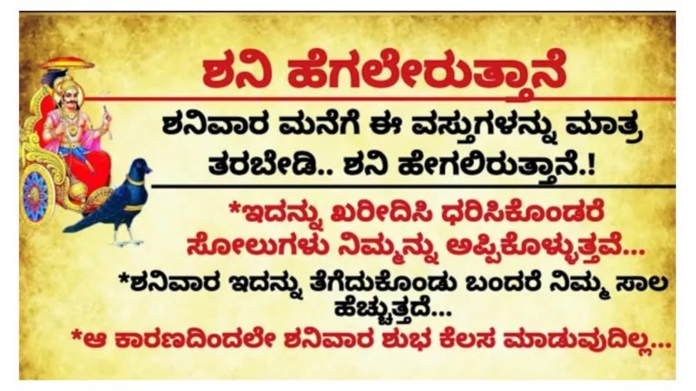 ಈ ವಸ್ತುಗಳನ್ನು ಖರೀದಿಸಿ ಮನೆಗೆ ತಂದರೆ ಶನಿದೇವ ಹೆಗಲು ಏರುತ್ತಾನೆ.