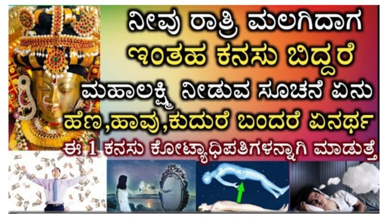 ನೀವು ರಾತ್ರಿ ಮಲಗಿದ್ದಾಗ ಇಂತಹ ಕನಸುಗಳು ಬಿದ್ದರೆ ಶೀಘ್ರದಲ್ಲಿ ಕೋಟ್ಯಾಧಿಪತಿಗಳಾಗುತ್ತೀರಿ ಎಂದು ತಾಯಿ ಮಹಾಲಕ್ಷ್ಮಿ ಸೂಚನೆ ಕೊಡುತ್ತಿದ್ದಾರೆ ಎಂದರ್ಥ.! ನೀವು ರಾತ್ರಿ ಮಲಗಿದ್ದಾಗ ಇಂತಹ ಕನಸುಗಳು ಬಿದ್ದರೆ ಶೀಘ್ರದಲ್ಲಿ ಕೋಟ್ಯಾಧಿಪತಿಗಳಾಗುತ್ತೀರಿ ಎಂದು ತಾಯಿ ಮಹಾಲಕ್ಷ್ಮಿ ಸೂಚನೆ ಕೊಡುತ್ತಿದ್ದಾರೆ ಎಂದರ್ಥ.!