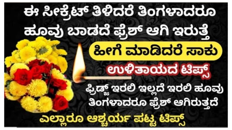 ಈ ಟಿಪ್ಸ್ ತಿಳಿದರೆ ಹೂವು ತಿಂಗಳಾದರೂ ಹೂವು ಬಾಡದೆ ಫ್ರೆಶ್ ಆಗಿ ಇರುತ್ತೆ.! ಈ ಟಿಪ್ಸ್ ತಿಳಿದರೆ ಹೂವು ತಿಂಗಳಾದರೂ ಹೂವು ಬಾಡದೆ ಫ್ರೆಶ್ ಆಗಿ ಇರುತ್ತೆ.!